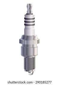 Spark plug vector illustration isolated against white background.
