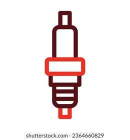 Spark Plug Vector Thick Line Two Color Icons For Personal And Commercial Use.
