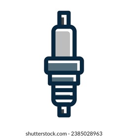 Spark Plug Vector Thick Line Filled Dark Colors Icons For Personal And Commercial Use.
