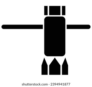 Spark plug wrench icon, tool for removing spark plugs. Spark plug wrench silhouette.