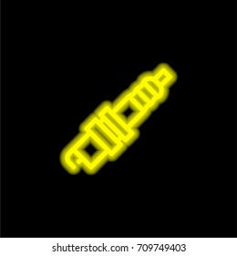 Spark Plug yellow glowing neon ui ux icon. Glowing sign logo vector