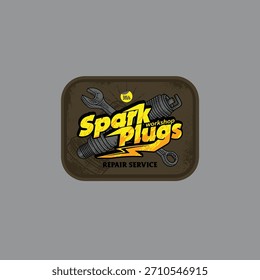 Spark plugs emblems,logo, labels, design your identtity. vector 