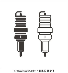 spark plugs icon collections. vector art.