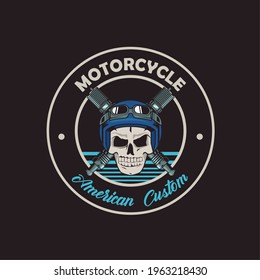 spark plugs and skull motorcycle patche