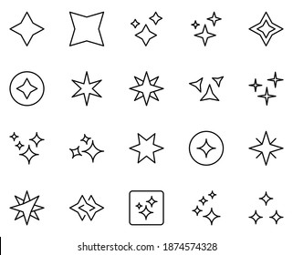 Spark set line icons in flat design with elements for web site design and mobile apps.  Collection modern infographic logo and symbol. Spark vector line pictogram