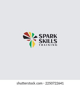 Spark Skills Original Memorable Graphic Symbol For Your Business. Growing Plant With Colorful 