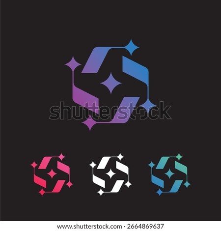 spark star ai logo. vector logo design of light beam shape with abstract shape in modern, simple and clean style. Icon for business, research, technology and personal branding