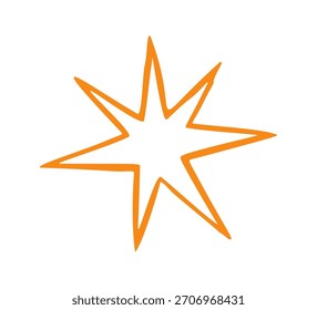 spark star hand drawn doodle. Vector doodle illustration icon isolated on white bg.