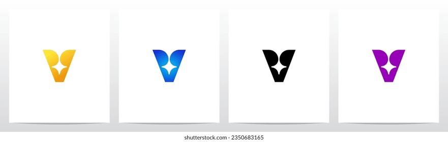 Spark Star Letter Logo Design V