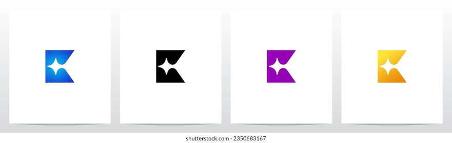 Diseño de logotipo de la carta estrella de encendido K