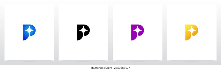 Spark Star Letter Logo Design P