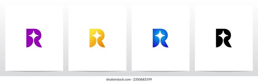 Spark Star Letter Logo Design R