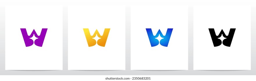 Spark Star Letter Logo Design W