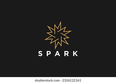 Spark star logo design line style icon symbol