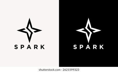 spark sun logo design template