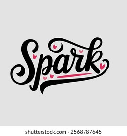 spark Text of Valentine Typography Vectors