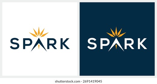 Spark typography logo graphic vector, wordmark design text template	