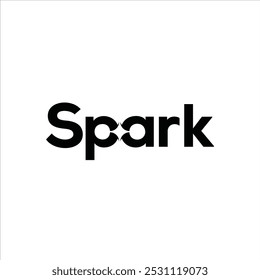 Inspiração de design de logotipo simples de tipografia de faísca 