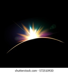 Spark vector light effects. Golden star and star burst shine. Magic illumination. Glowing rays and flash. spotight blurred motion.