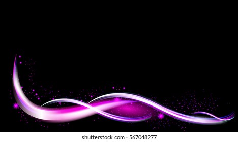 Spark vector light effects. Purple shine. Magic illumination. Glowing rays and flash. spotight  blurred motion. 