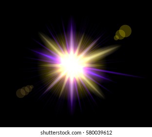 Spark vector light effects. Silver star and golden star burst shine. Magic illumination. Glowing rays and flash. spotight  blurred motion.