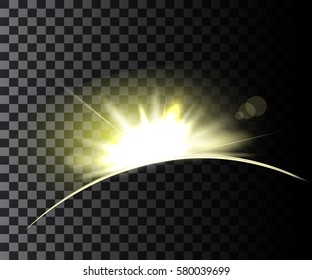 Spark vector light effects. Silver star and golden star burst shine. Magic illumination. Glowing rays and flash. spotight  blurred motion.