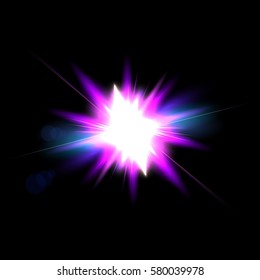 Spark vector light effects. Silver star and golden star burst shine. Magic illumination. Glowing rays and flash. spotight  blurred motion.