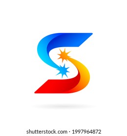 spark vector logo design with letter s concept