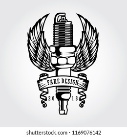 spark and wings illustrated logo