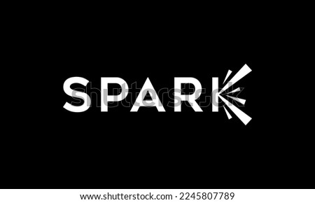 Spark word typography logo design