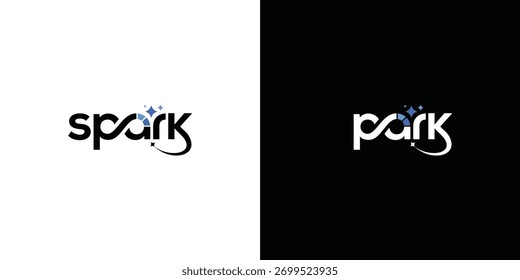 modelo de design de logotipo de marca de palavras do spark