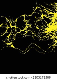 Sparking vector design in black and yellow inspired by one shot of lighting. Can be used for illustration and pattern.