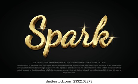 Sparkke 3d estilo efecto de texto editable