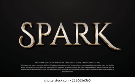 Sparkle 3d style editable text effect use for logo and business brand