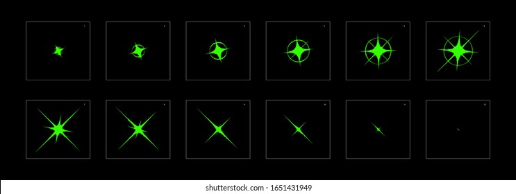 sparkle animation effect. Shiny liquid animation effect. frame by frame classic animation sprite sheet for game, cartoon, video, animation or motion