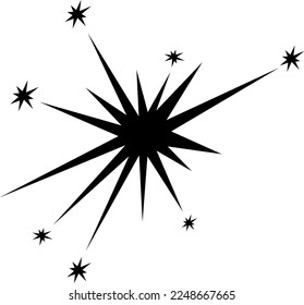 Sparkle schwarzes Symbol. Sternlichtform. Twinkel-Symbol