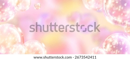 Sparkle bubble background with pastel pink gradient and translucent soap spheres for dreamy designs. Soft bokeh lights and iridescent orbs. Delicate glow effect for beauty or celebration themes.