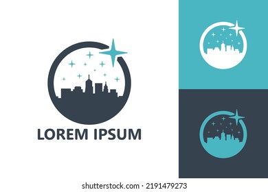 Sparkle city logo template design vector