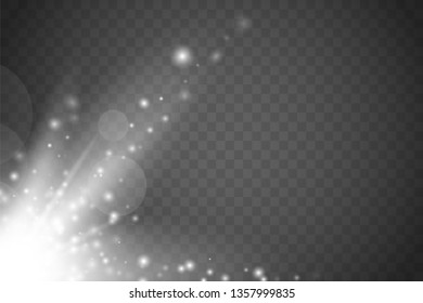 Sparkle dust. Glow light effect.  Christmas flash. Vector illustration. 