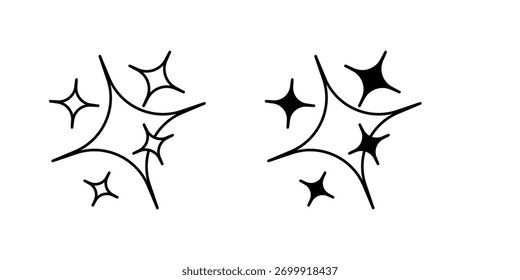 Icono de conjunto de efecto brillante con fondo blanco Vector Ilustración de stock