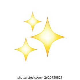 Sparkle emoji. Twinkle star icon vector illustration isolated.