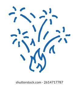 sparkle fire doodle icon sketch vector. sparkle fire sign. isolated symbol illustration