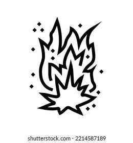 sparkle fire line icon vector. sparkle fire sign. isolated contour symbol black illustration