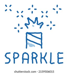 sparkle firework sketch icon vector. Hand drawn blue doodle line art sparkle firework sign. isolated symbol illustration