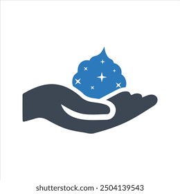 Sparkle foam icon. Skin care icon