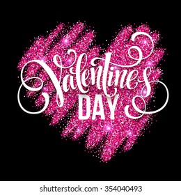Sparkle glitter Valentines Day heart. Vector illustration EPS10