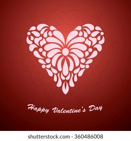 Sparkle glitter Valentines Day heart. Vector illustration.