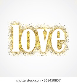 Sparkle glitter Valentines Day heart. Vector illustration.