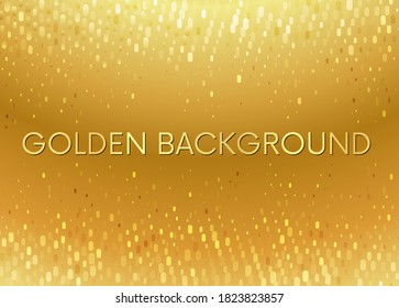 Sparkle gold background with glowing circular dots pattern. Golden twinkle circles texture useful for holiday backdrop (invitation, celebration card)