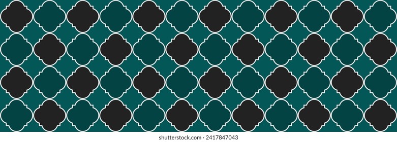 Sparkle Gradient Pattern. Cool Oriental Texture. VIP Arabesque Mosaic. Quatrefoil Persian Ethnic Tesselation. Geometric Trellis Tile. Trendy Geo Hijri. Elegant Seamless Arabic Poster.